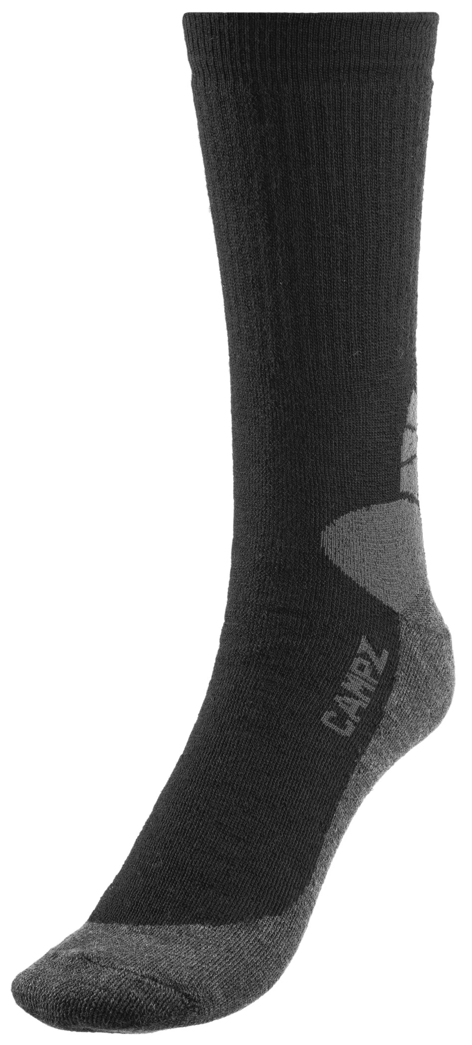 CAMPZ Expedition Socks Merino, Zwart/grijs 3 CAMPZ Expedition Socks Merino, Zwart/grijs