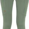 Fjällräven Fjällräven Abisko Panty's Dames, Groen -Kampeeruitrusting Verkoop 2024 fjaellraeven abisko tights women patina green 1