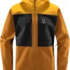 Haglöfs Front Proof Jacket Men, Geel/grijs -Kampeeruitrusting Verkoop 2024 hagloefs front proof jacket men sunny yellow desert yellow 1
