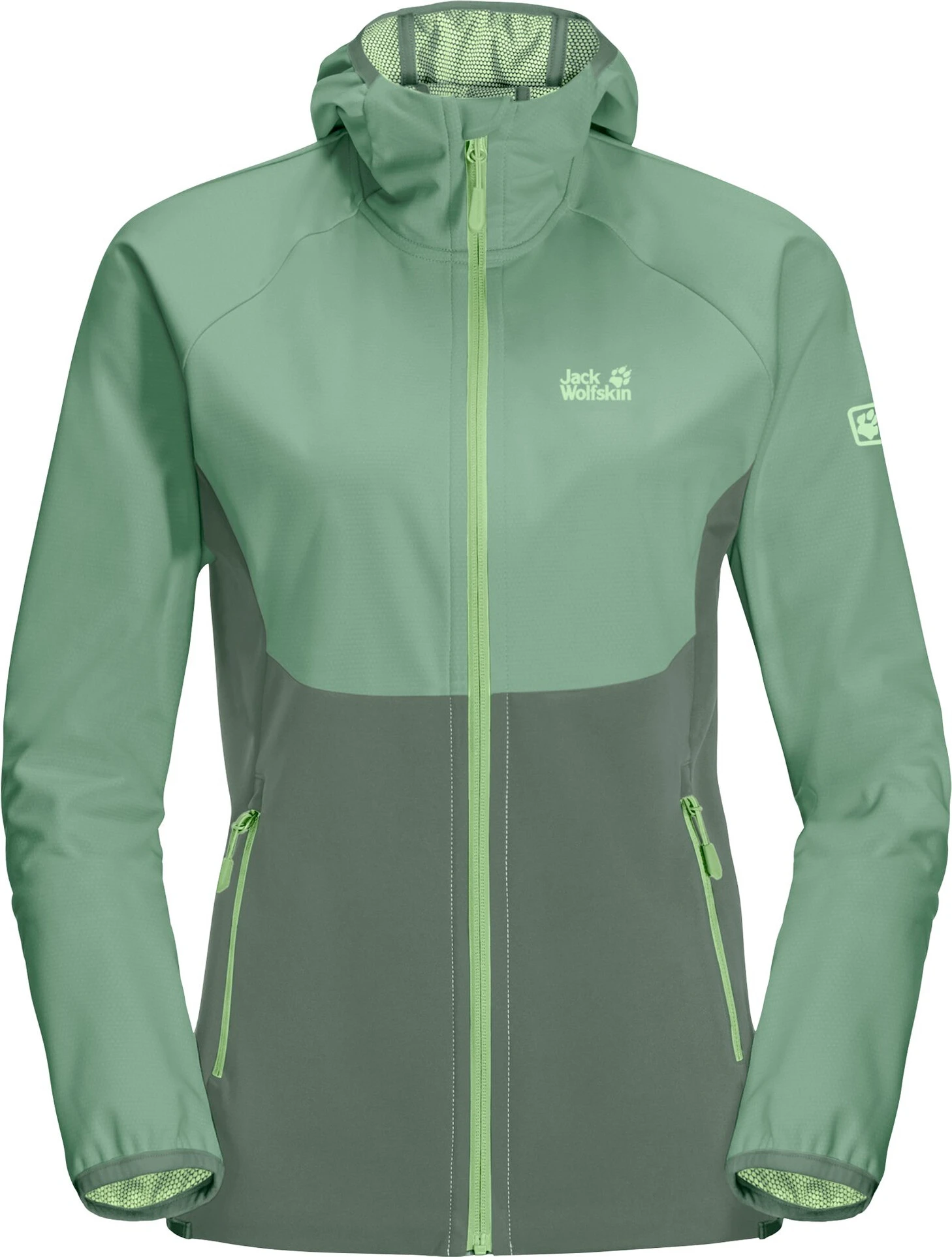 Jack Wolfskin Go Hike Softshell Jas Dames, Groen 3 Jack Wolfskin Go Hike Softshell Jas Dames, Groen