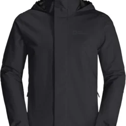 Jack Wolfskin Stormy Point 2L Jas Heren, Zwart