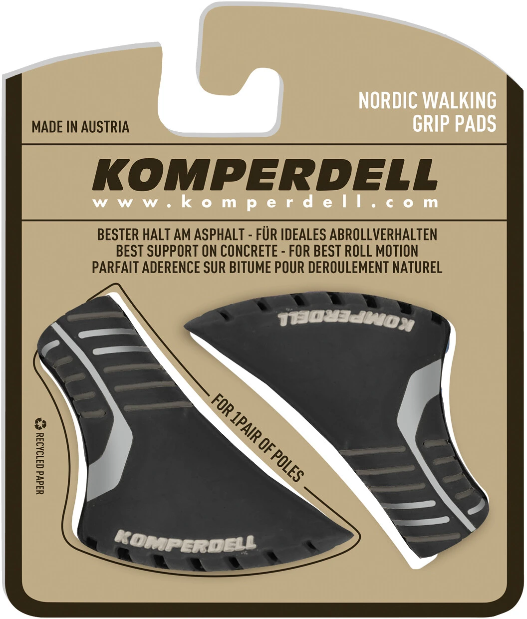 Komperdell Nordic Wandelpads 2-kleuren Gevulkaniseerd, Zwart/grijs 3 Komperdell Nordic Wandelpads 2-kleuren Gevulkaniseerd, Zwart/grijs