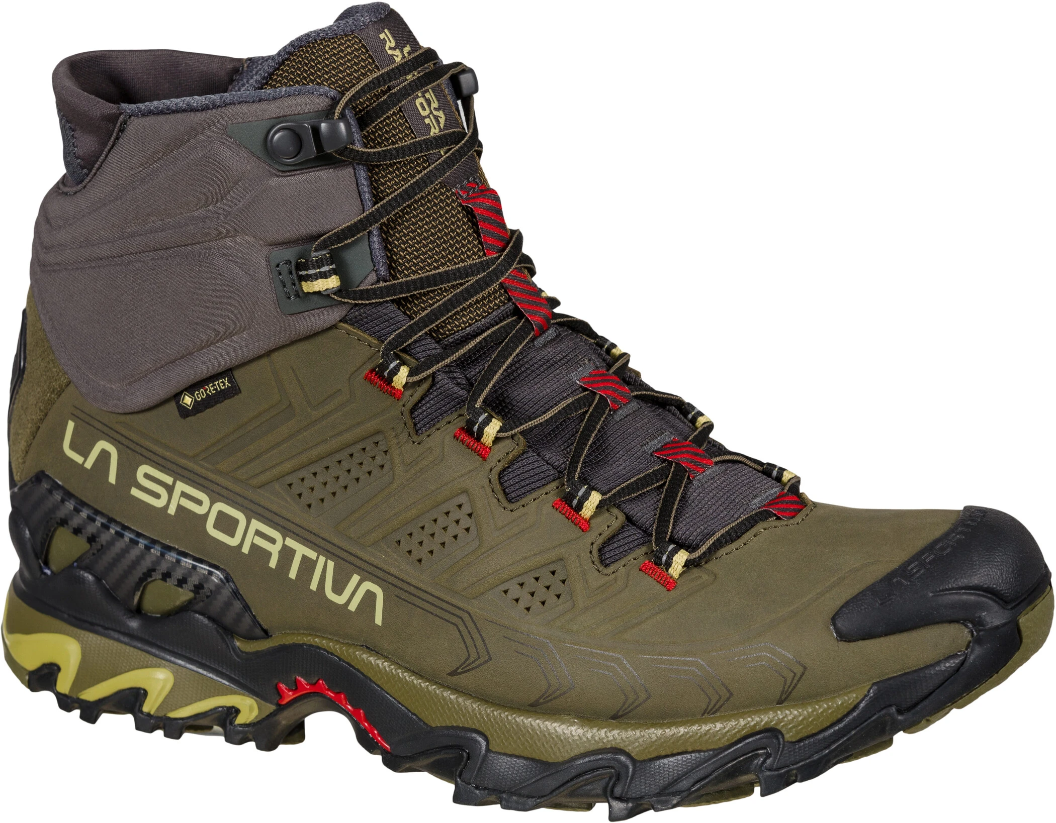 La Sportiva Ultra Raptor II Mid Leather GTX Schoenen Heren, Olijf/rood 3 La Sportiva Ultra Raptor II Mid Leather GTX Schoenen Heren, Olijf/rood
