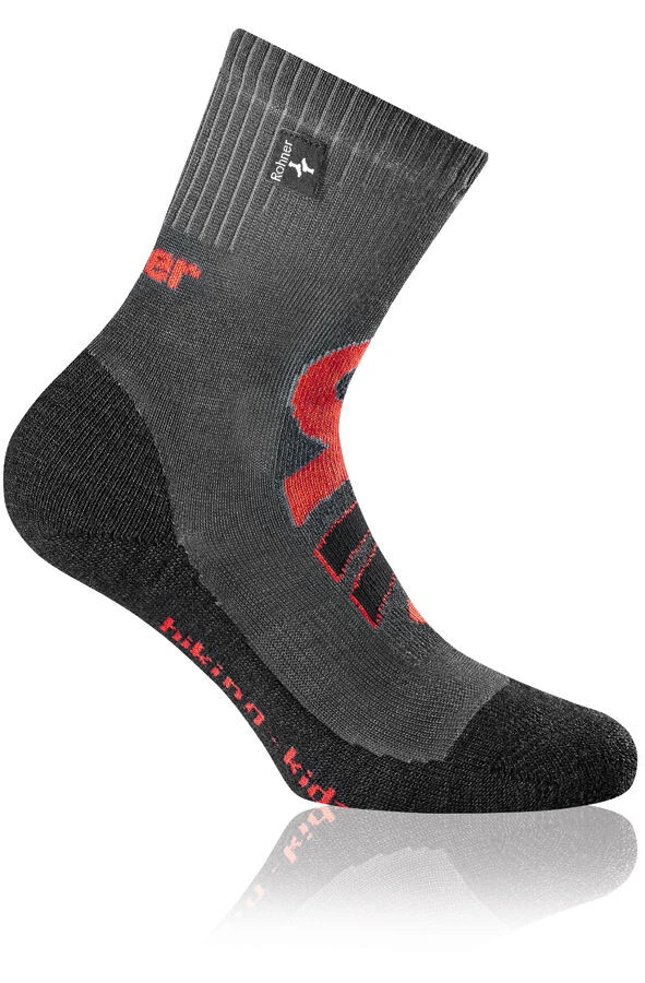 Rohner Hiking Sokken Kinderen, Grijs/rood 3 Rohner Hiking Sokken Kinderen, Grijs/rood